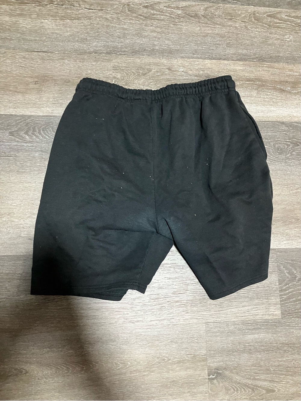 Men's Black Athletic Shorts with Pink Rose & Multicolor Crest - Picture 2 of 3